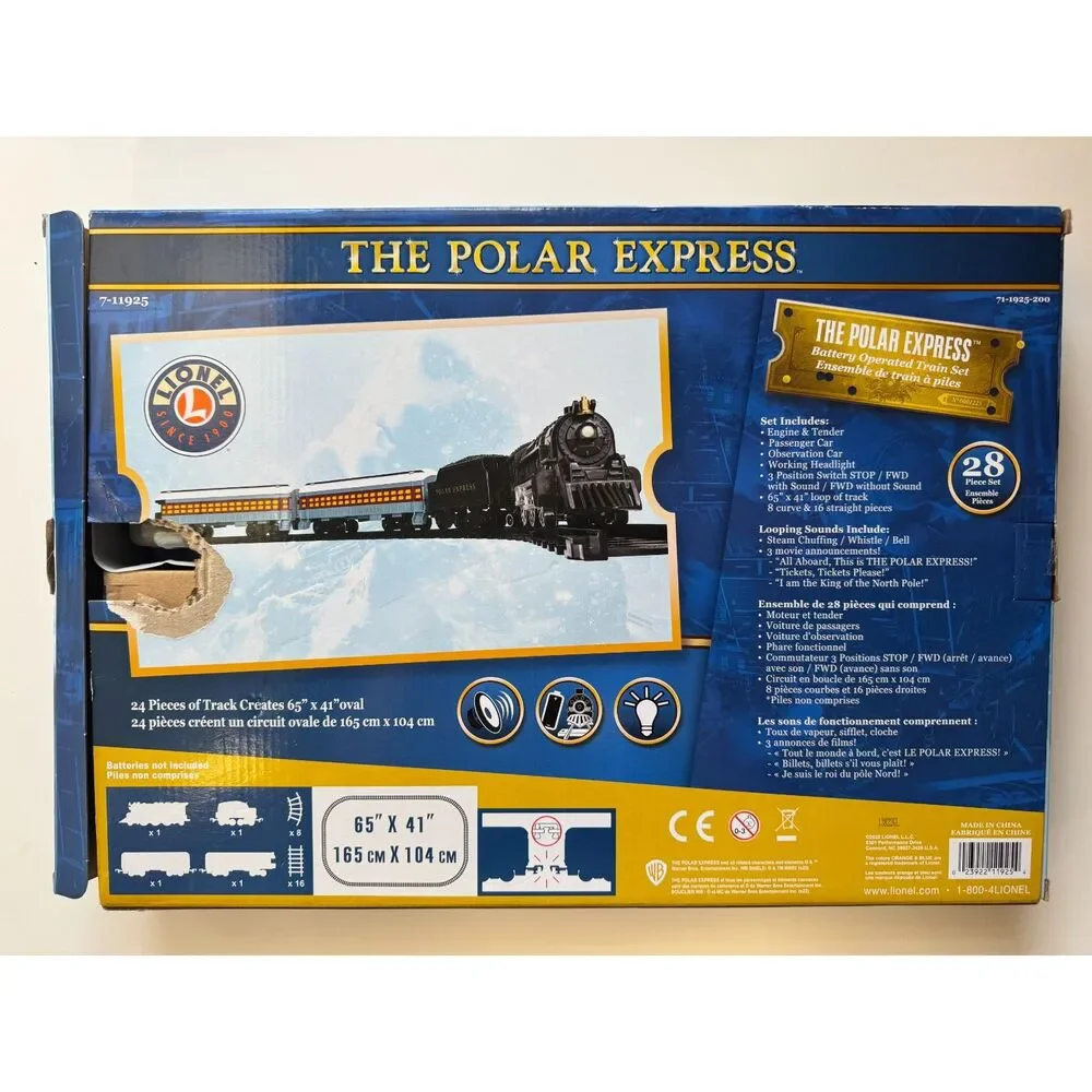 Lionel The Polar Express 28-Piece Battery Operated Train Set 7-11925 NEW